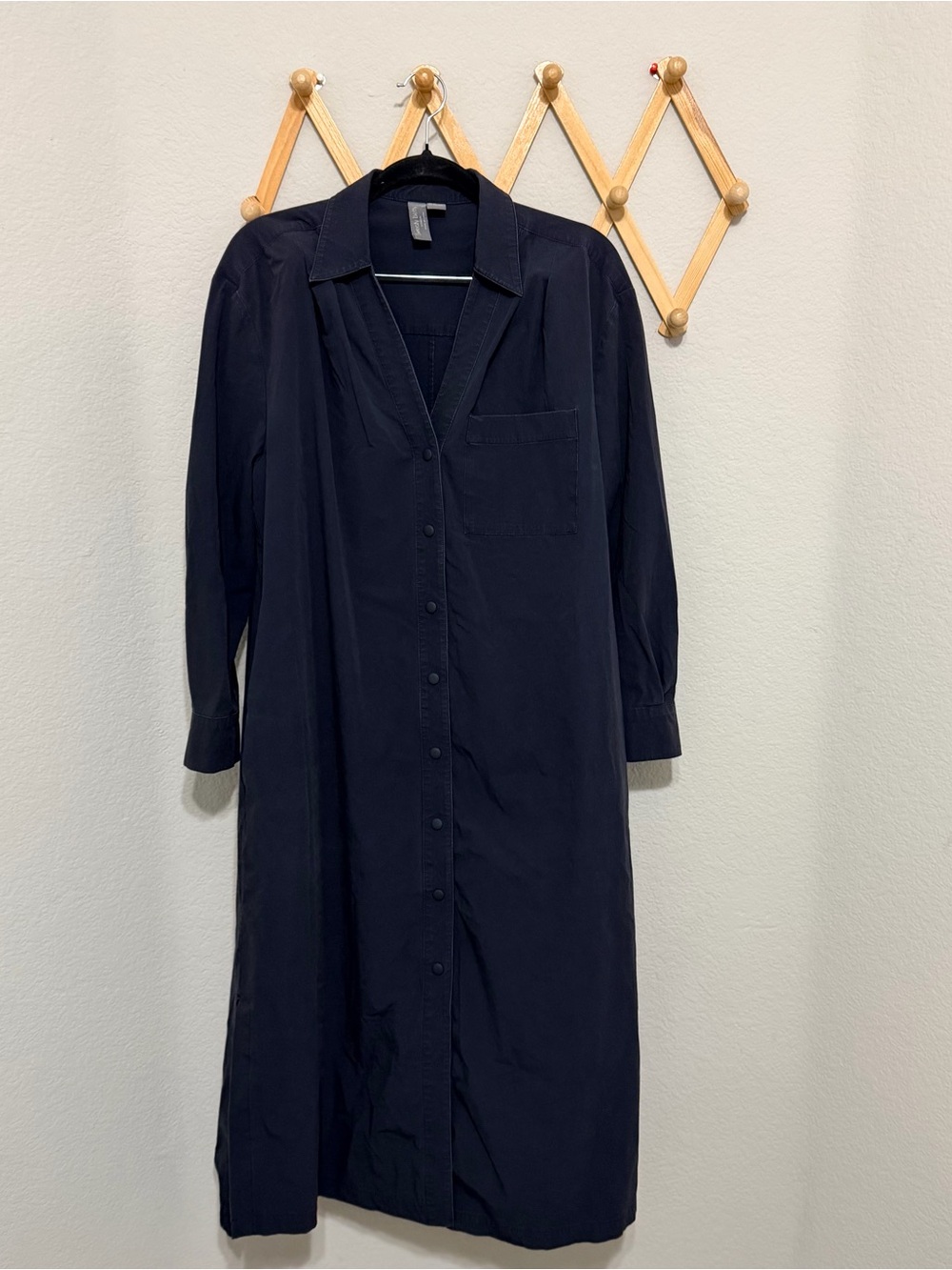 Sweaty Betty Navy Blue Snap Button Down Longsleeve Dress Size 6
